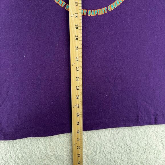 Vintage Run With Jesus Purple T-Shirt L Made in USA Christian Graphic Tee - Picture 8 of 8